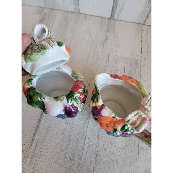 Vegetable pitcher sugar holder set tea vintage xmas set - Picture 6 of 7